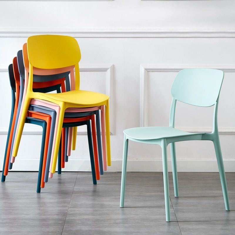 Scandinavian Macaron Plastic Stackable Dining Chair