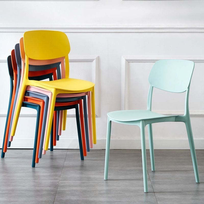 Scandinavian Macaron Plastic Stackable Dining Chair