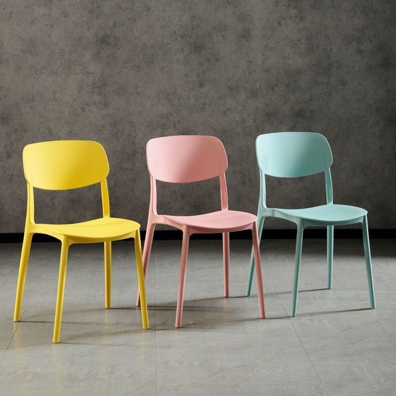 Scandinavian Macaron Plastic Stackable Dining Chair