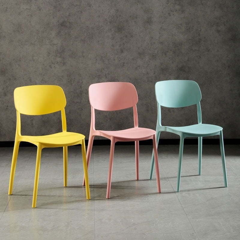 Scandinavian Macaron Plastic Stackable Dining Chair