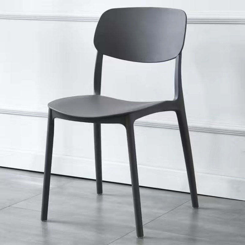 Scandinavian Macaron Plastic Stackable Dining Chair — Dark Gray