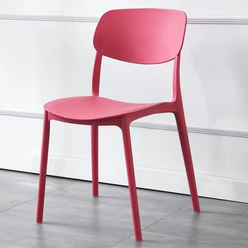 Scandinavian Macaron Plastic Stackable Dining Chair — White