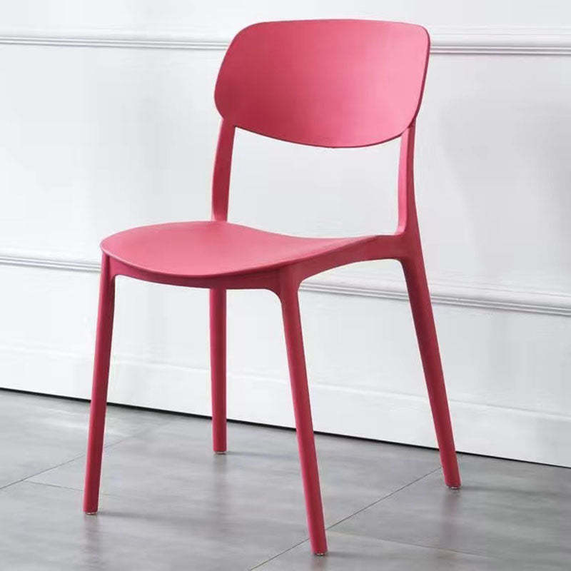 Scandinavian Macaron Plastic Stackable Dining Chair — White
