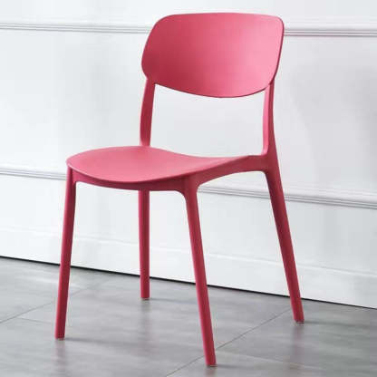 Scandinavian Macaron Plastic Stackable Dining Chair — White