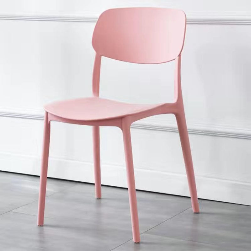 Scandinavian Macaron Plastic Stackable Dining Chair — Orange