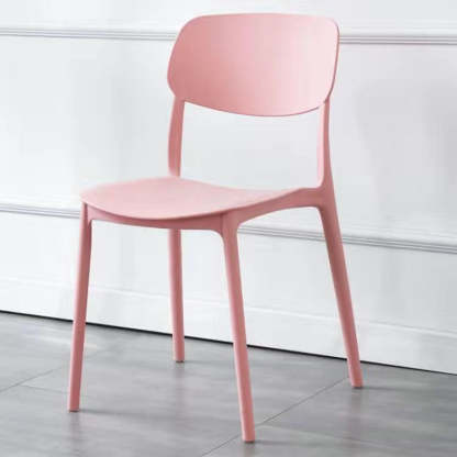 Scandinavian Macaron Plastic Stackable Dining Chair — Orange