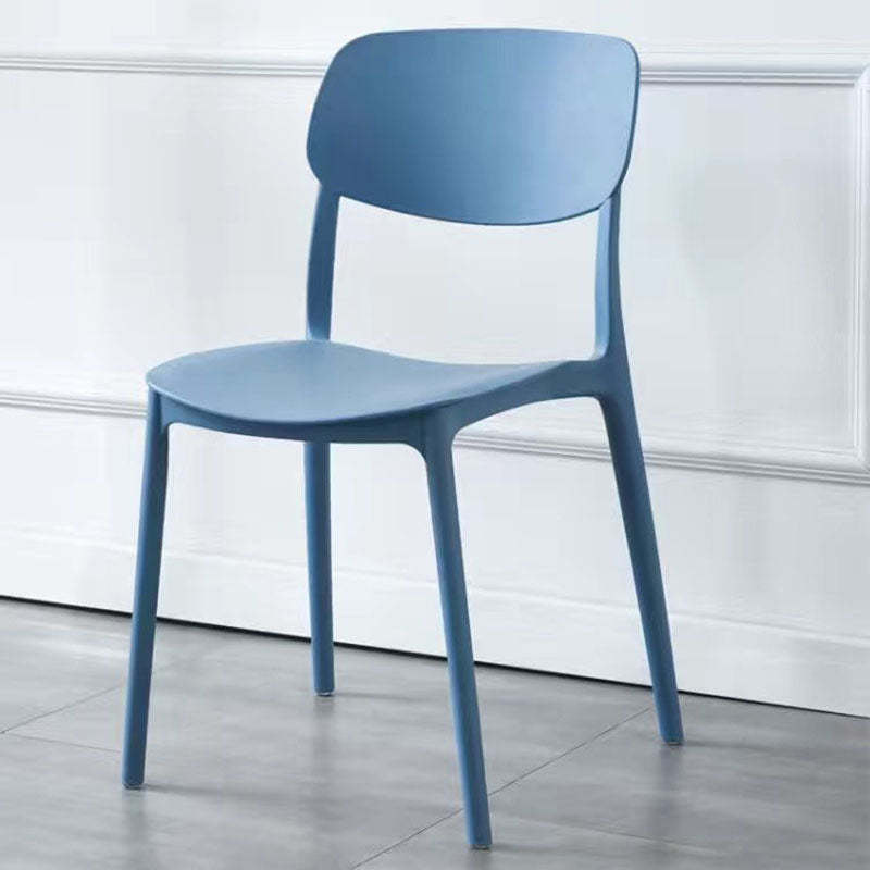 Scandinavian Macaron Plastic Stackable Dining Chair — Yellow