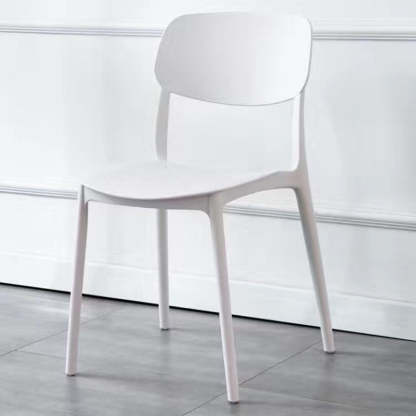 Scandinavian Macaron Plastic Stackable Dining Chair — Light Green
