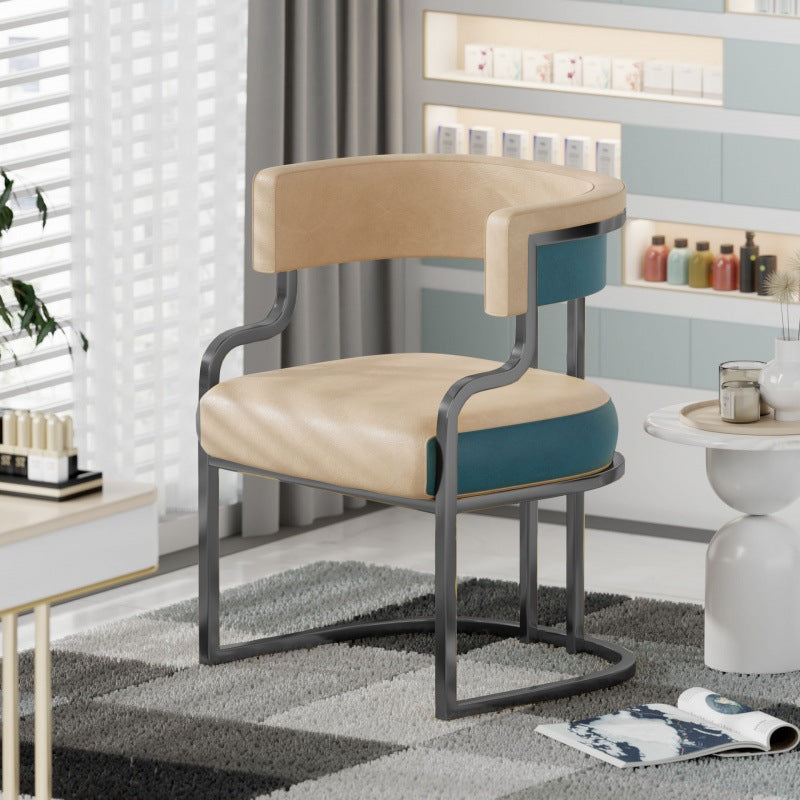 Contemporary Microfiber Leather Curved Dining Chair