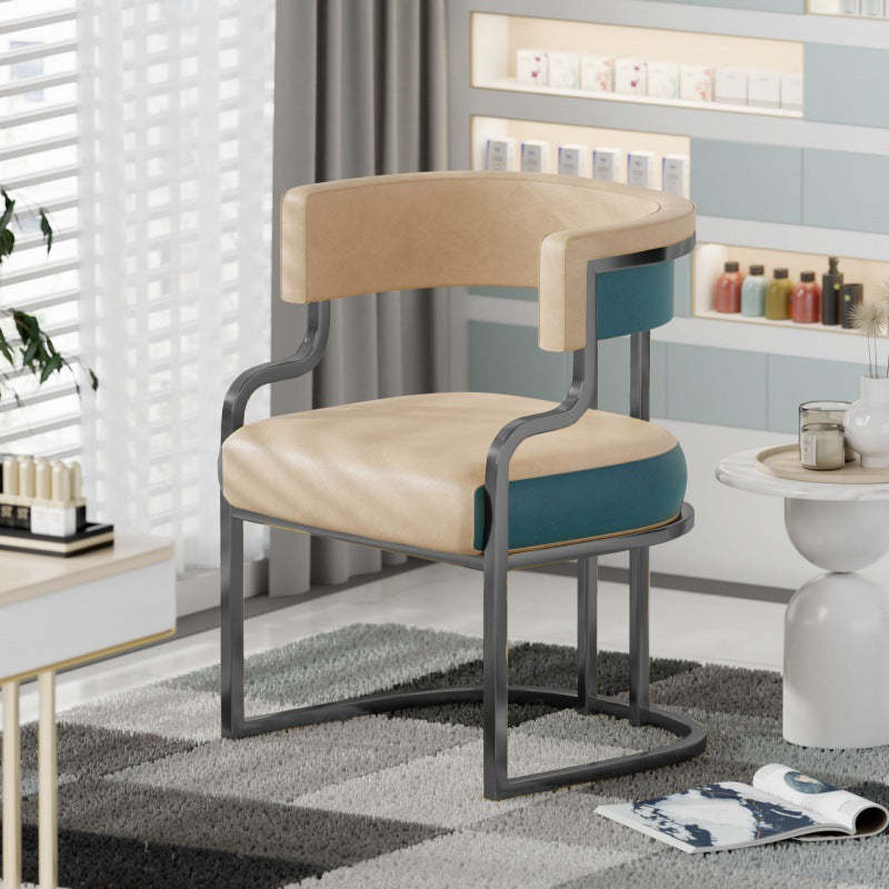 Contemporary Microfiber Leather Curved Dining Chair