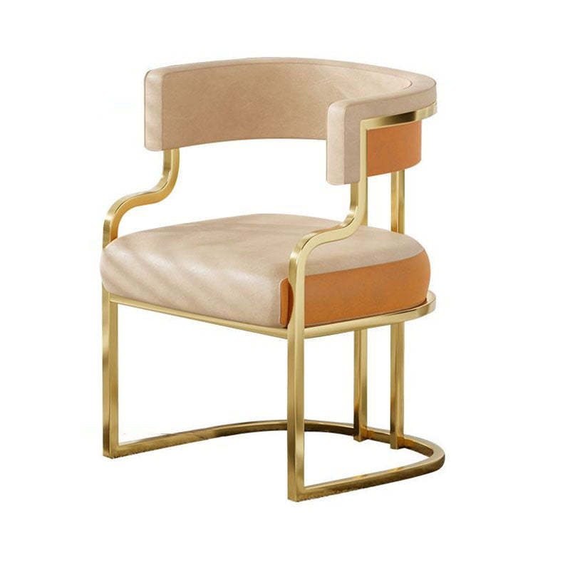 Contemporary Microfiber Leather Curved Dining Chair