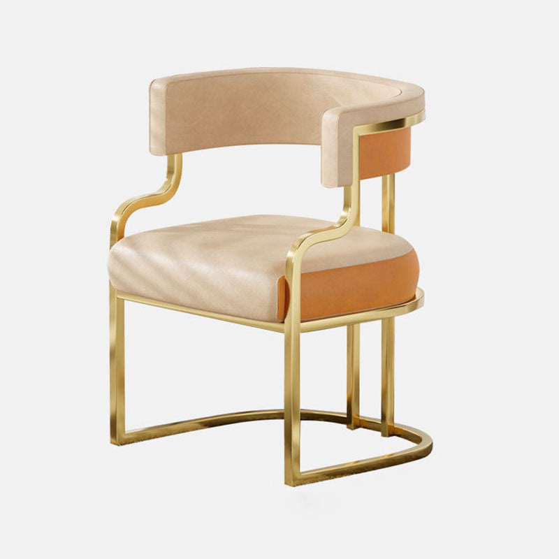 Contemporary Microfiber Leather Curved Dining Chair