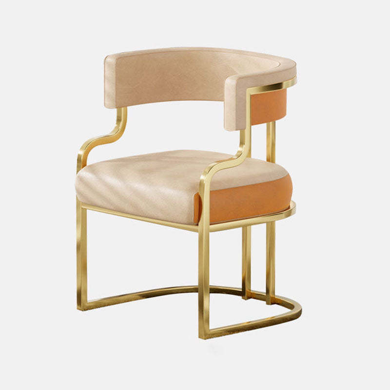 Contemporary Microfiber Leather Curved Dining Chair