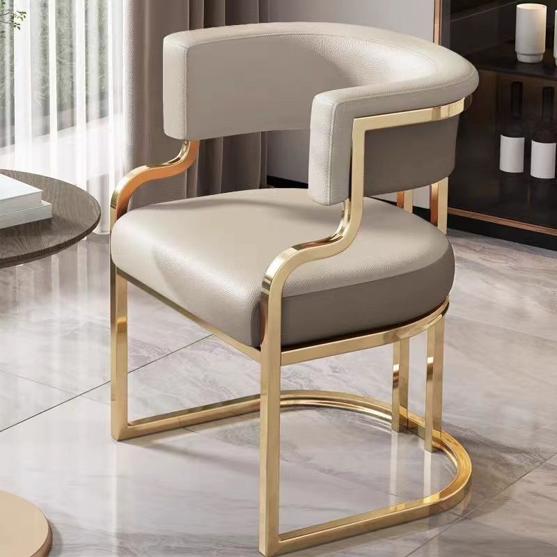 Contemporary Microfiber Leather Curved Dining Chair