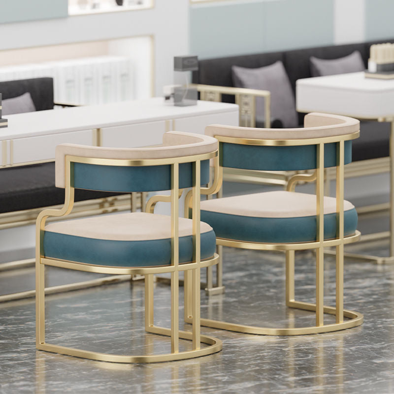 Contemporary Microfiber Leather Curved Dining Chair