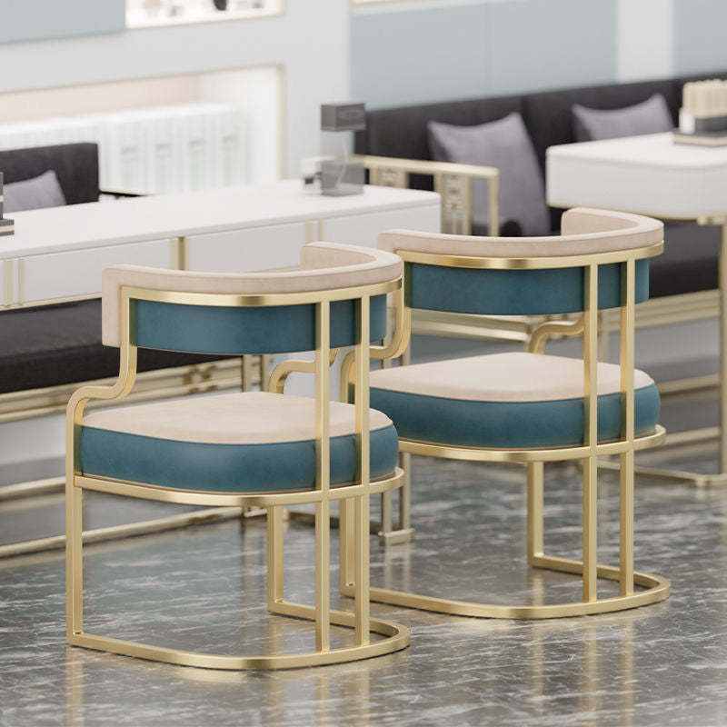 Contemporary Microfiber Leather Curved Dining Chair