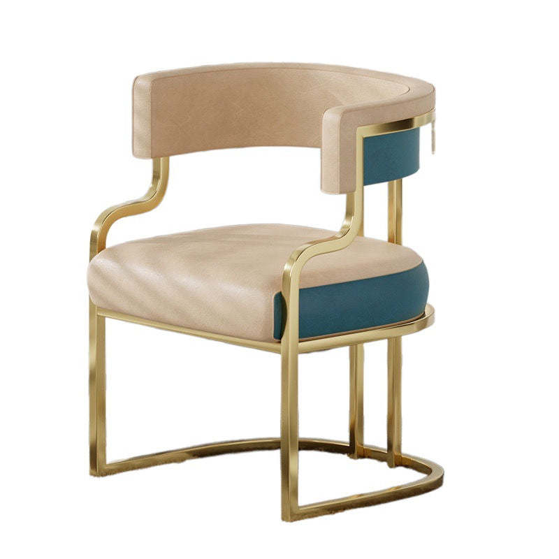 Contemporary Microfiber Leather Curved Dining Chair
