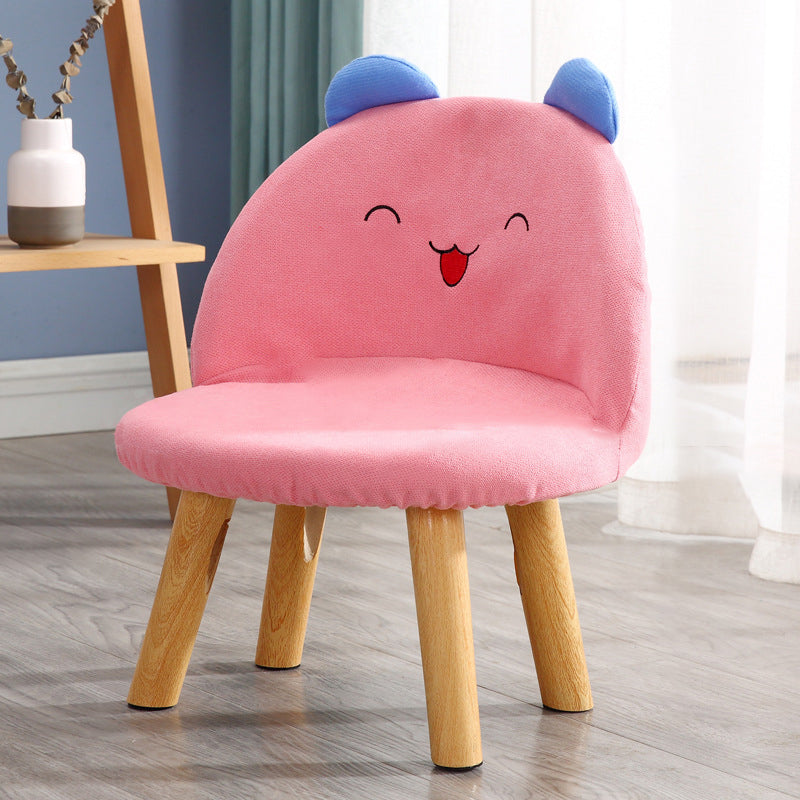 Contemporary Smiley Face Childlike Low Stool