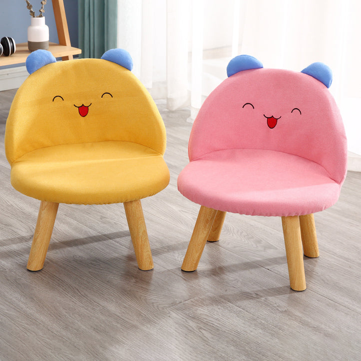 Contemporary Smiley Face Childlike Low Stool