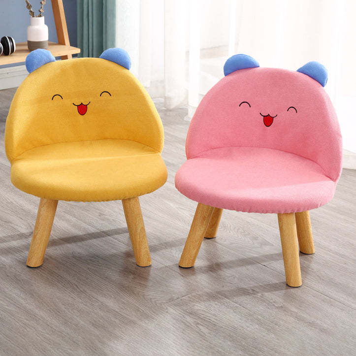 Contemporary Smiley Face Childlike Low Stool