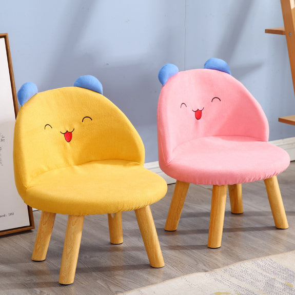 Contemporary Smiley Face Childlike Low Stool