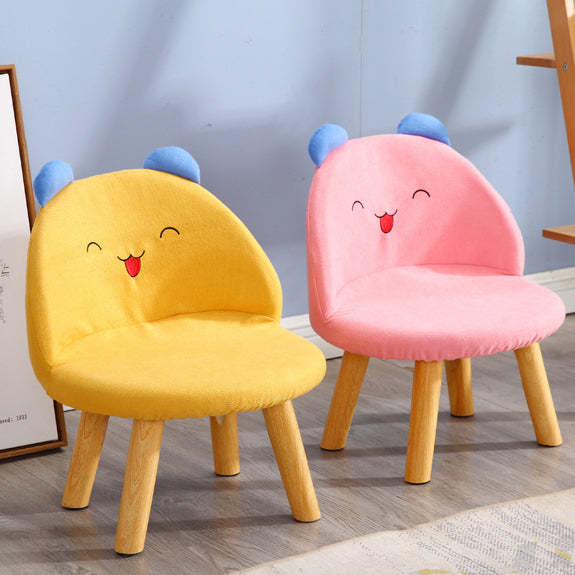 Contemporary Smiley Face Childlike Low Stool