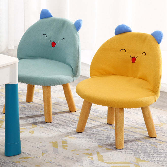 Contemporary Smiley Face Childlike Low Stool