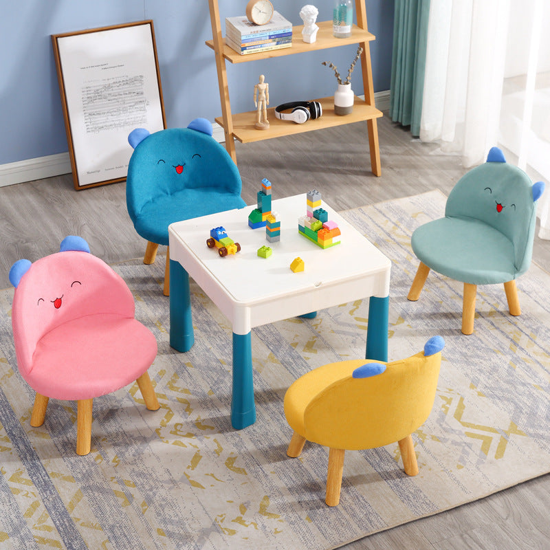 Contemporary Smiley Face Childlike Low Stool