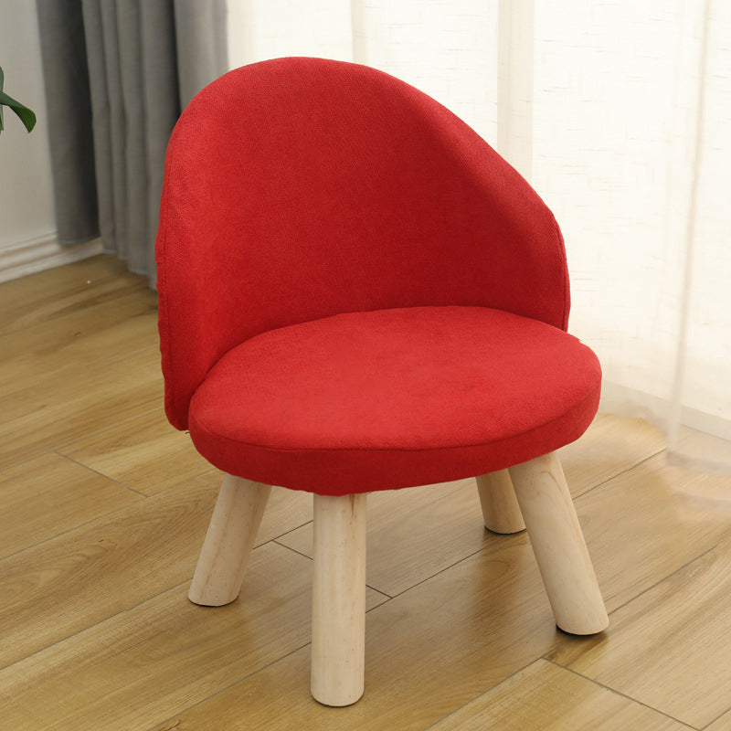 Nordic Upholstered Wood Leg Low Stool
