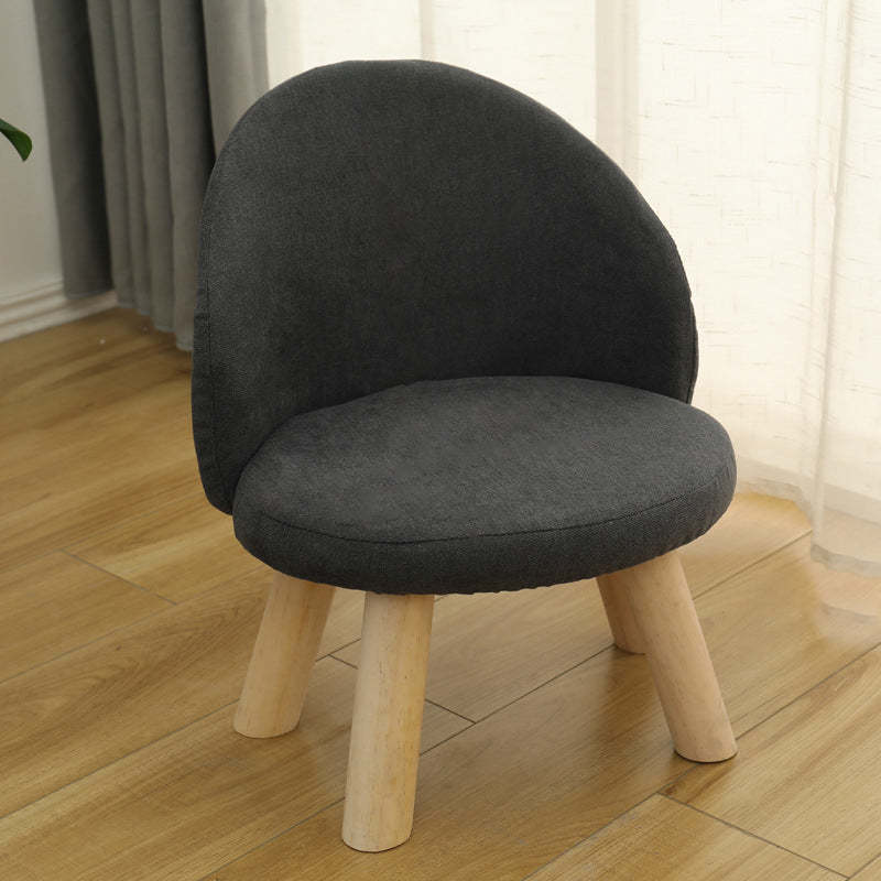 Nordic Upholstered Wood Leg Low Stool
