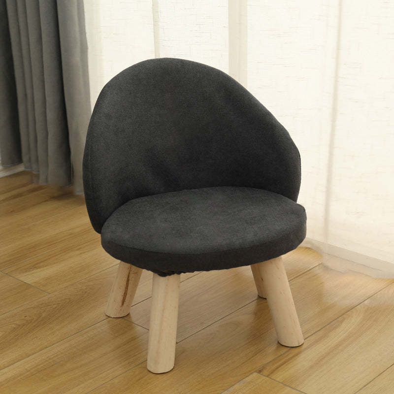Nordic Upholstered Wood Leg Low Stool