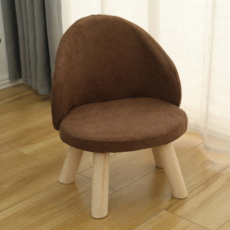 Nordic Upholstered Wood Leg Low Stool