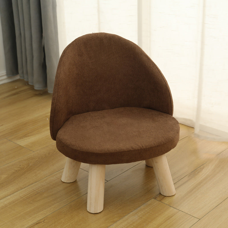 Nordic Upholstered Wood Leg Low Stool