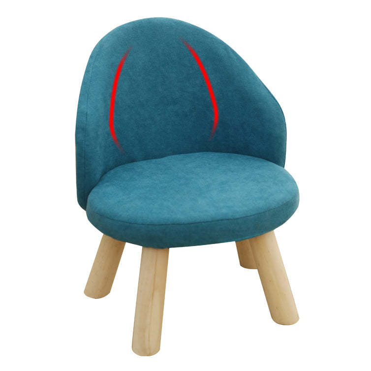 Nordic Upholstered Wood Leg Low Stool