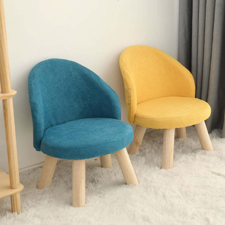 Nordic Upholstered Wood Leg Low Stool