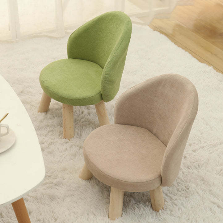 Nordic Upholstered Wood Leg Low Stool