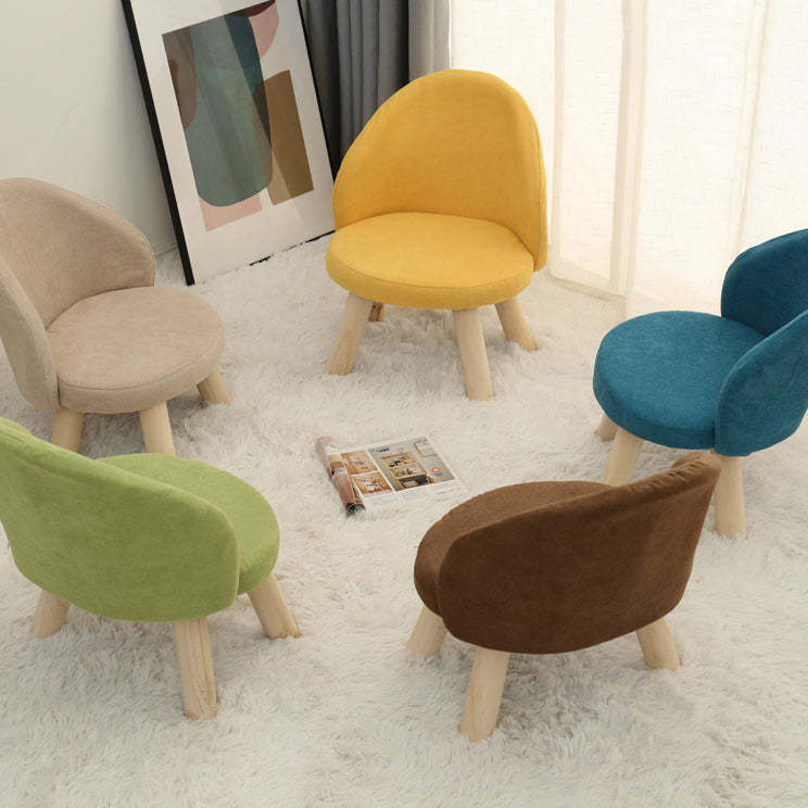 Nordic Upholstered Wood Leg Low Stool