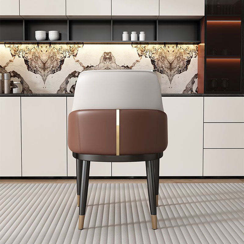 Contemporary Leather Iron Dining Chair