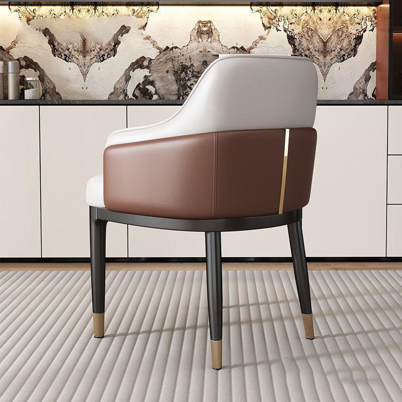 Contemporary Leather Iron Dining Chair