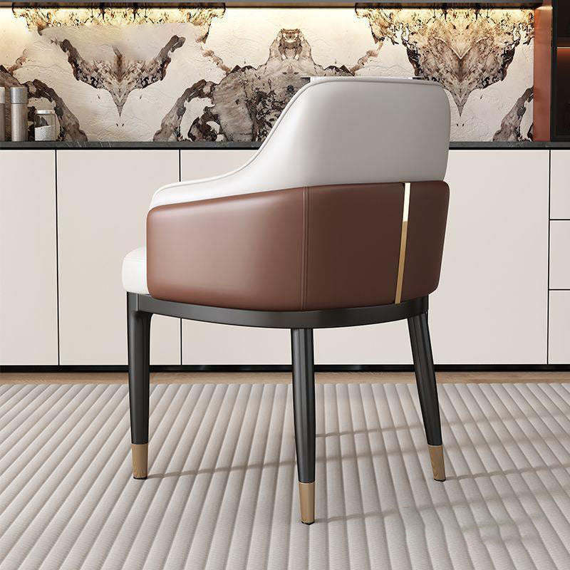 Contemporary Leather Iron Dining Chair