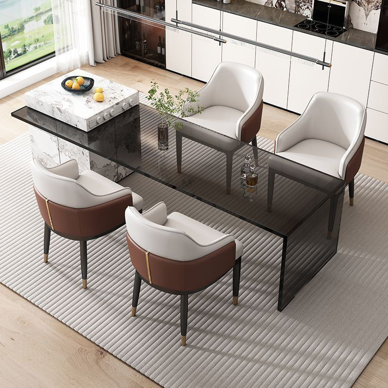 Contemporary Leather Iron Dining Chair