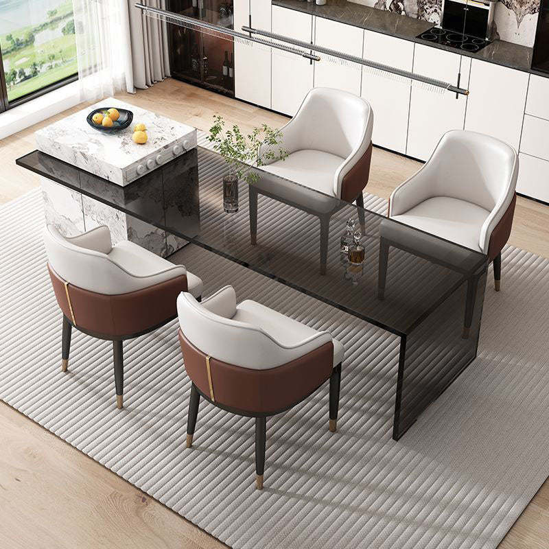 Contemporary Leather Iron Dining Chair