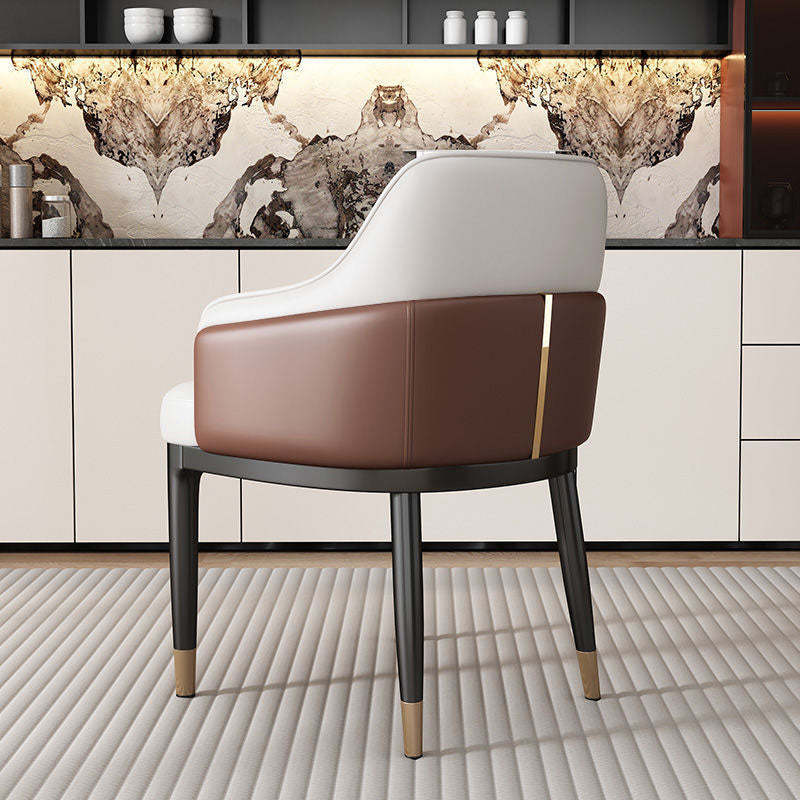 Luxury gray dining chairs & benches in leather — Gray & Brown
