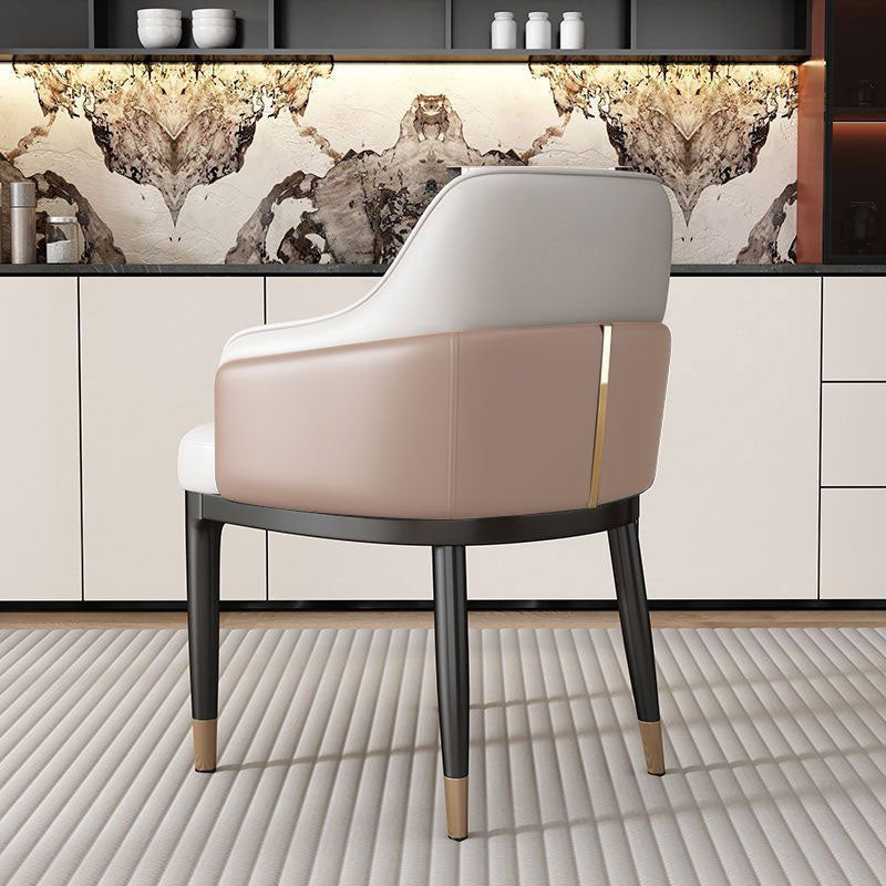 Contemporary Leather Iron Dining Chair