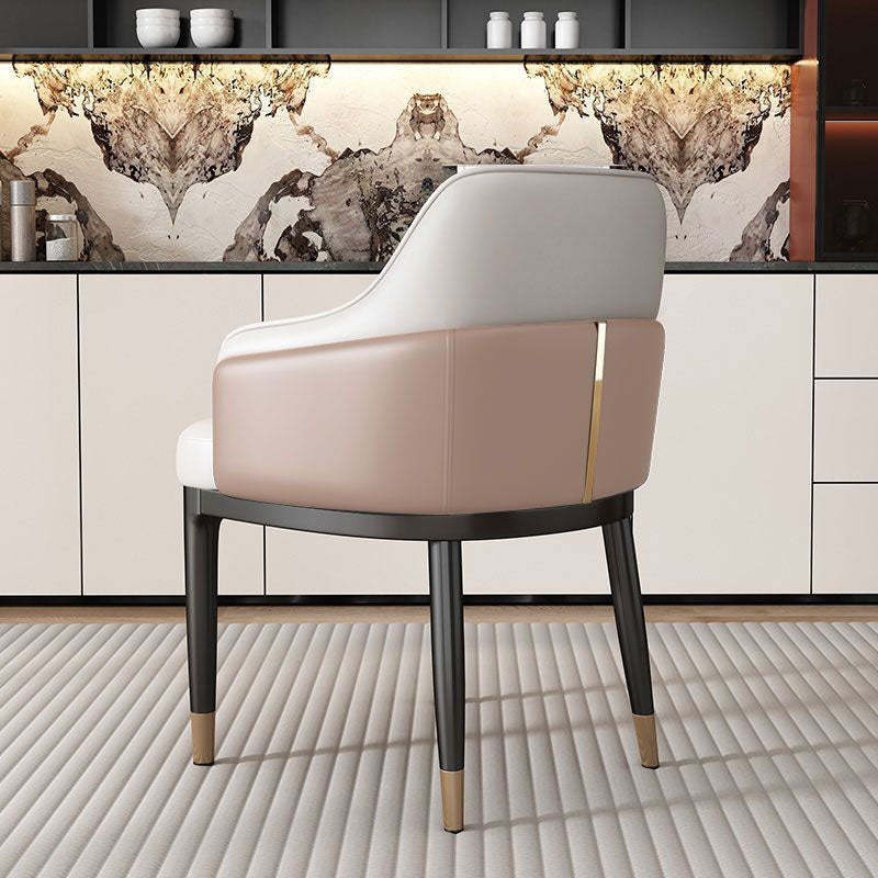 Contemporary Leather Iron Dining Chair