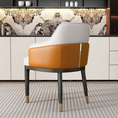 Contemporary Leather Iron Dining Chair