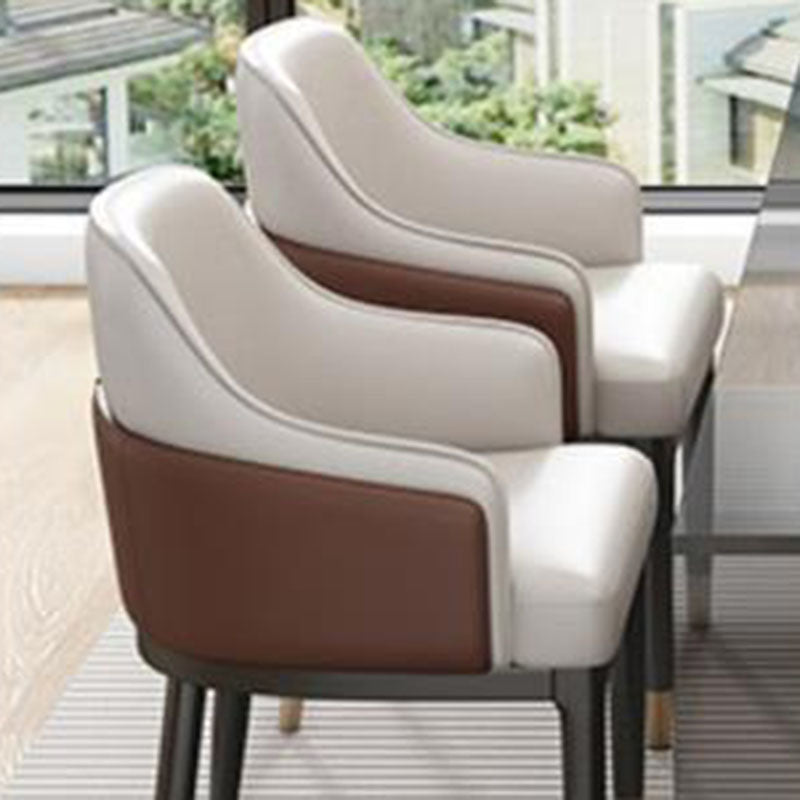 Contemporary Leather Iron Dining Chair