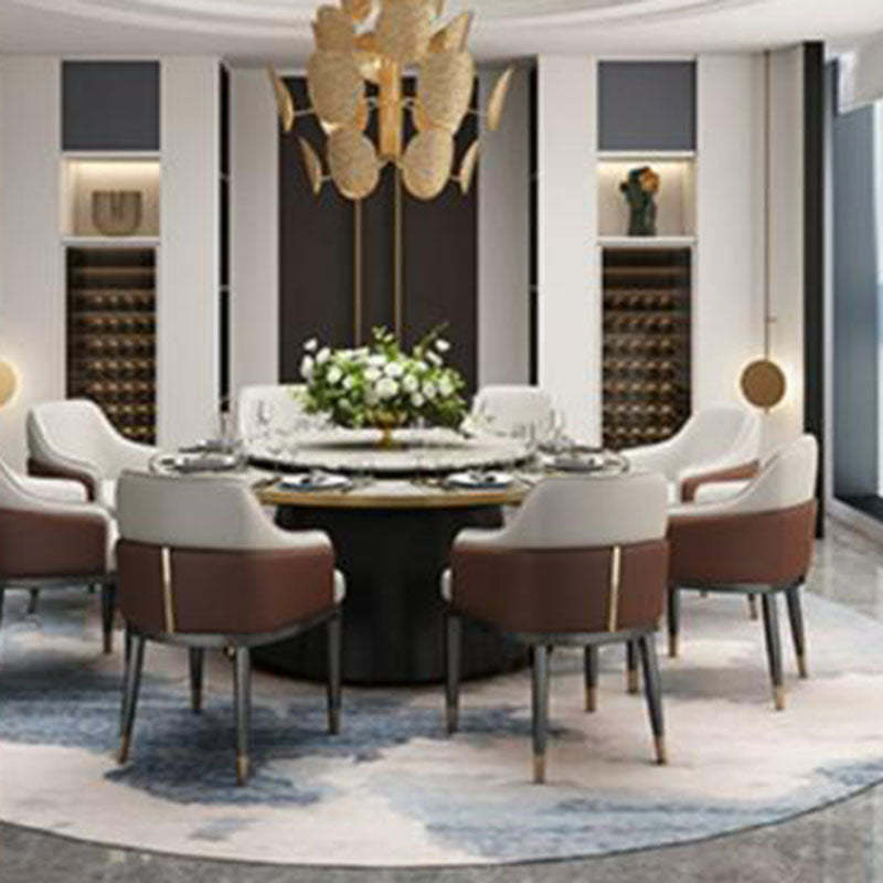 Contemporary Leather Iron Dining Chair
