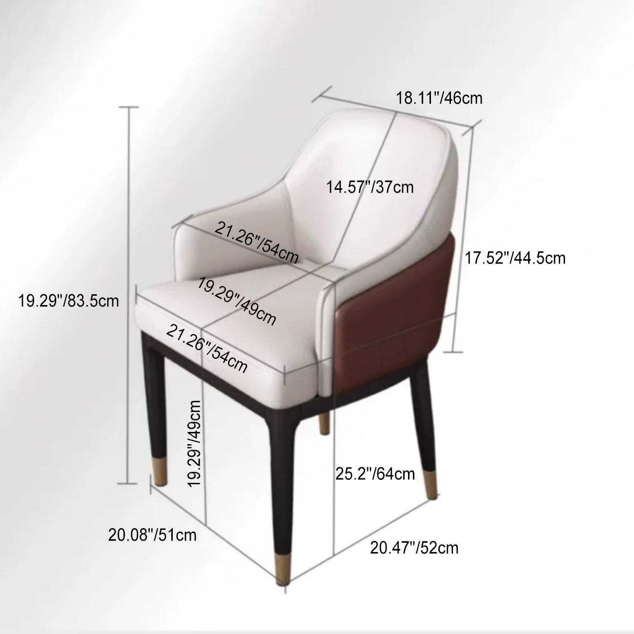 Contemporary Leather Iron Dining Chair — Gray + Orange