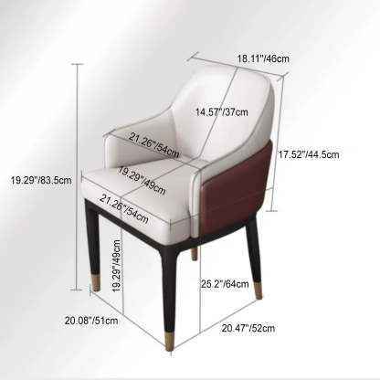 Contemporary Leather Iron Dining Chair — Gray + Orange